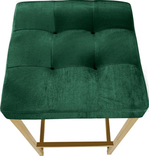 Pearl Stool In Green Velvet