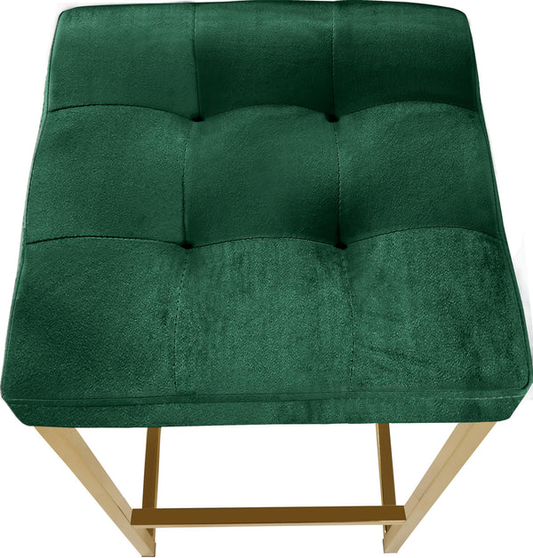Pearl Stool In Green Velvet