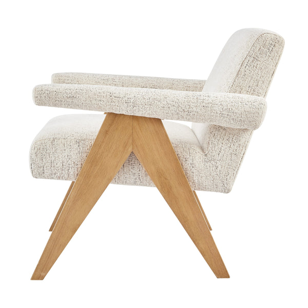Nixon Chenille Accent Arm Chair, Concord Cream