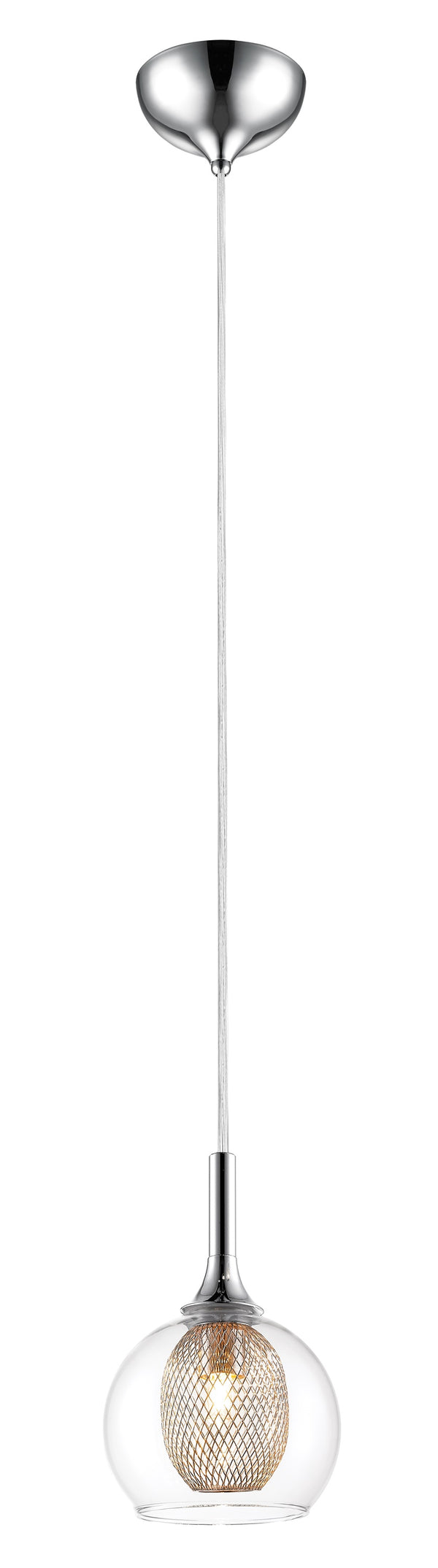 Auge 1 Light Mini Pendant in Chrome  Finish