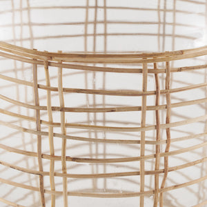 Troian Large Rattan Wrapped Glass Bottle
