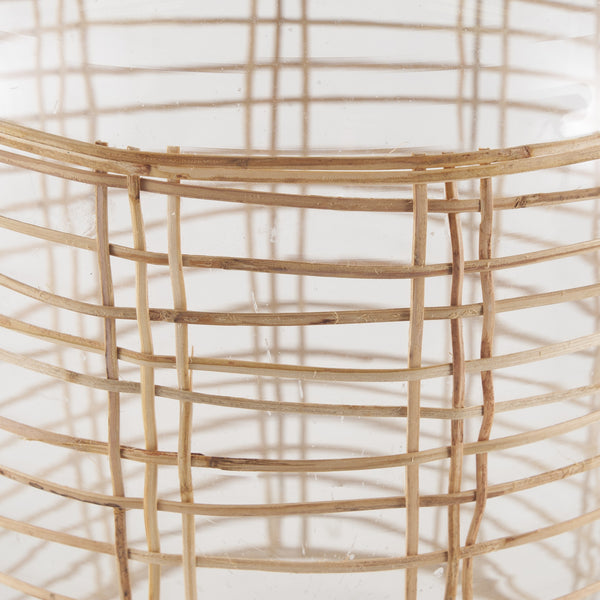 Troian Large Rattan Wrapped Glass Bottle