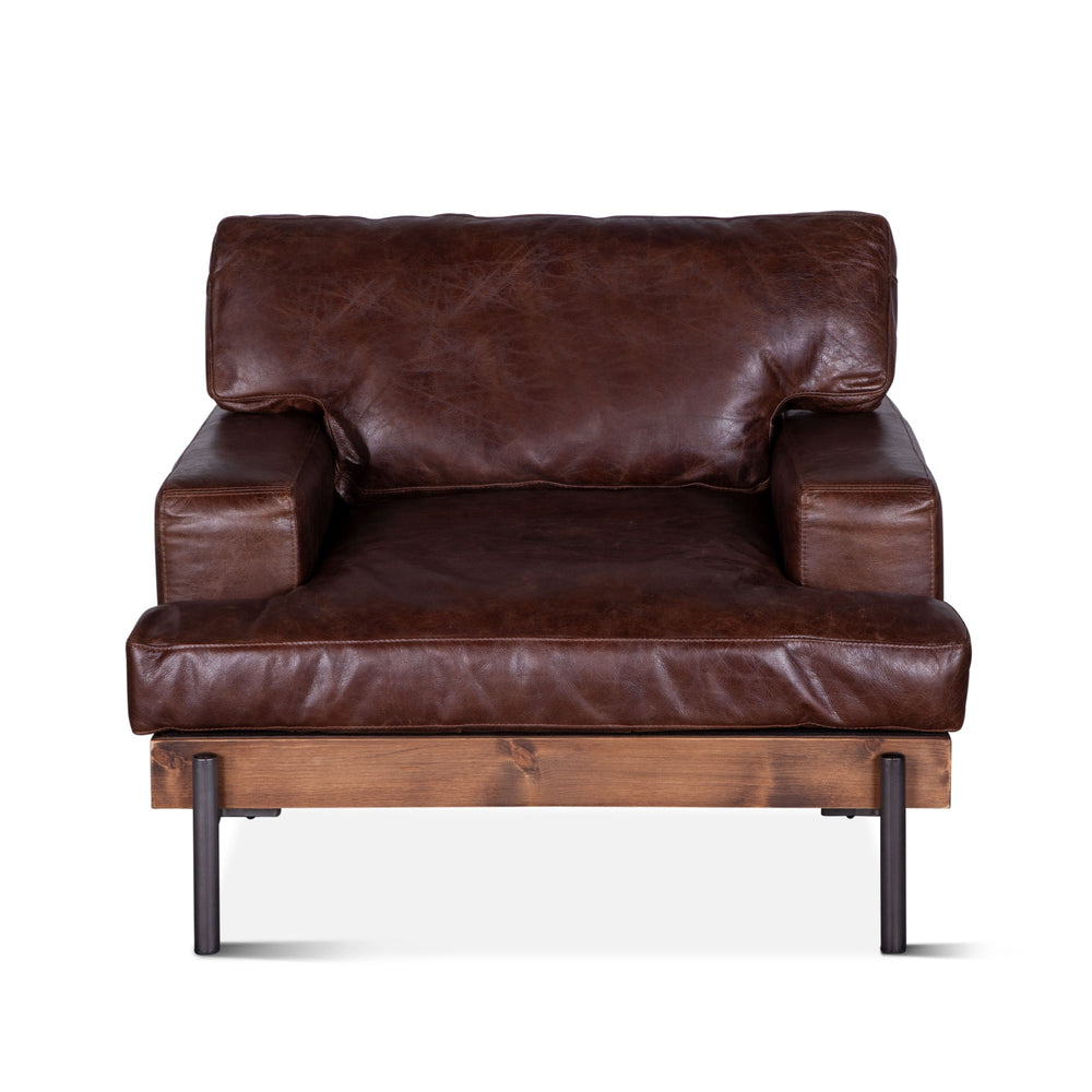 Portofino Leather Armchair Geisha Brown