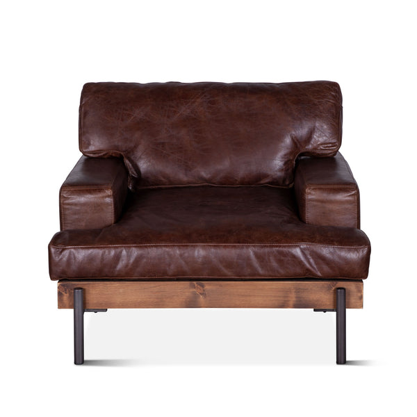 Portofino Leather Armchair Geisha Brown