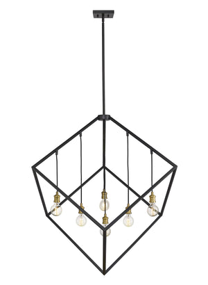 Vertical 7 Light Pendant in Bronze + Olde Brass Finish