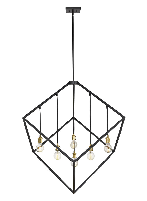 Vertical 7 Light Pendant in Bronze + Olde Brass Finish