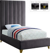 Glenda Twin Bed In Grey Velvet