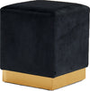 Daniel Ottoman/Stool In Black Velvet and Gold