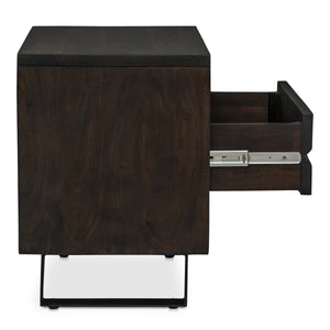 Madagascar Nightstand in Dark Brown Acacia
