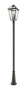 Talbot 3 Light Outdoor Post Mounted Fixture in Rubbed Bronze Finish