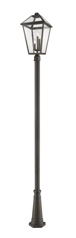 Talbot 3 Light Outdoor Post Mounted Fixture in Rubbed Bronze Finish
