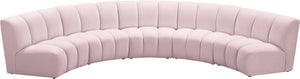 Lynda 5pc. Modular Sectional In Pink Velvet