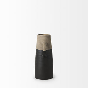 Garand Small 13H Two-Toned Black/Natural Ceramic Jug