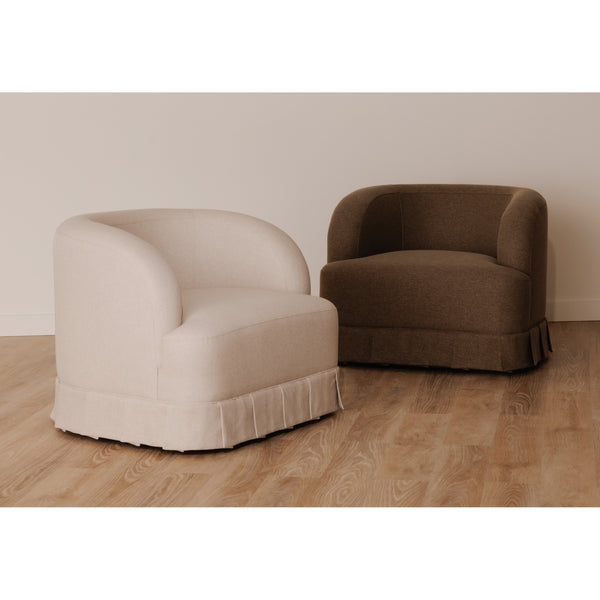 Moe's Maren Brown Swivel Chair with Pleat Base