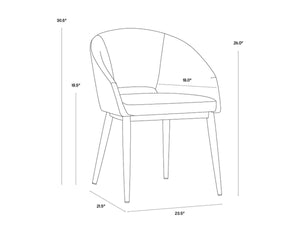 THATCHER DINING ARMCHAIR - BLACK - GOLD SKY