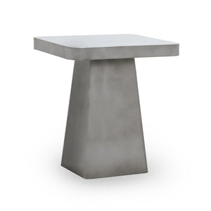 Far Marble/Metal Square End Table - White/Slate Gray