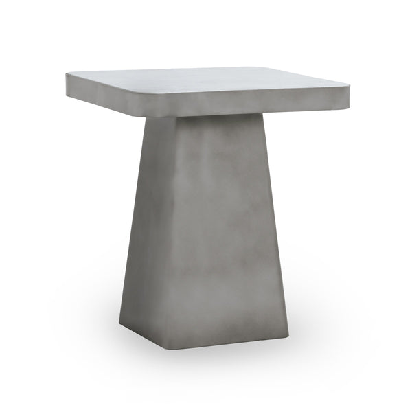 Far Marble/Metal Square End Table - White/Slate Gray