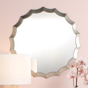 Round Metal Scalloped Wall Mirror