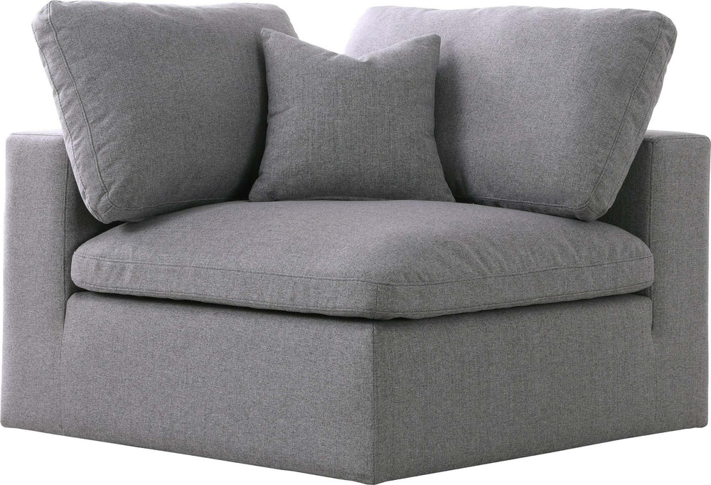 Carmen Cloud Corner Chair In Grey Linen Fabric