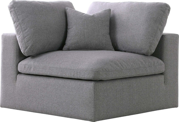 Carmen Cloud Corner Chair In Grey Linen Fabric