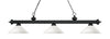 Riviera 3 Light Billiard Light in Matte Black Finish