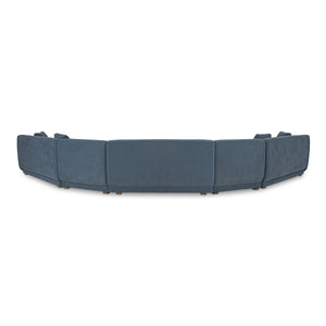 Moe's Fraser 5 Piece Modular Sectional in Deep Blue