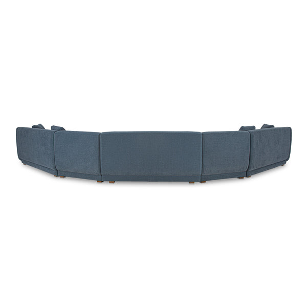 Moe's Fraser 5 Piece Modular Sectional in Deep Blue