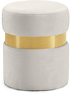 Reginald Ottoman/Stool In Cream Velvet