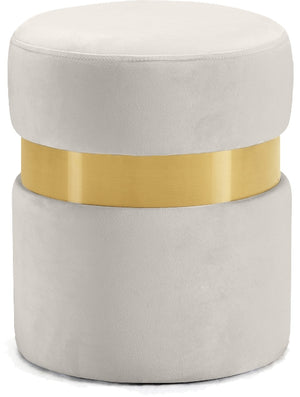 Reginald Ottoman/Stool In Cream Velvet