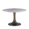 Palm Springs 48" Round Dining Table White Marble with Gold Base