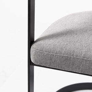 Hollyfield 20.5 x 21.3 x 29.5 Gray Fabric Seat W/ Gray Iron Frame Dining Chair