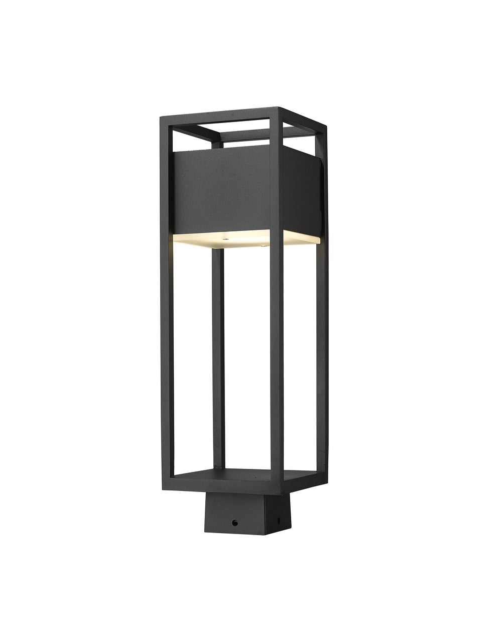 Barwick 1 Light Outdoor Post Mount Fixture in Black Finish