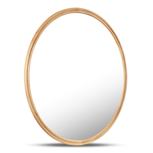 Moe's Alcott Round Mirror Small in Natural Oak