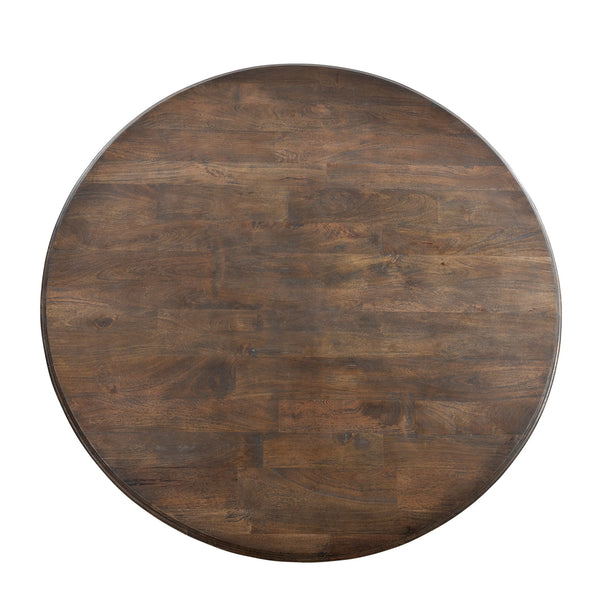 Nimes 60" Round Dining Table, Weathered Mango