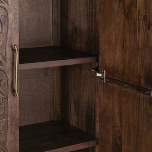 Albero Solid Wood Tall Cabinet in Kona Brown