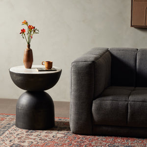 Corbett End Table In Creamy Taupe Marble