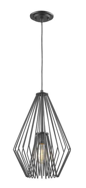 Quintus 1 Light Mini Pendant in Matte Black Finish