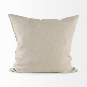 Enya 18L x 18W Beige and Cream Fabric Patterned Decorative Pillow Cover