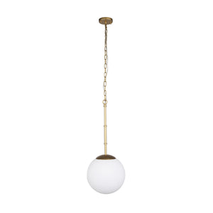 Edie Brushed Gold Metal w/ Frosted Glass Globe 1-Light Pendant
