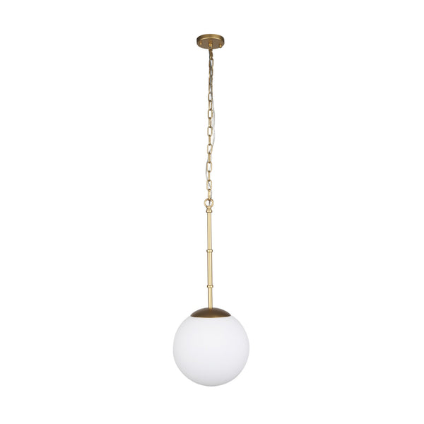 Edie Brushed Gold Metal w/ Frosted Glass Globe 1-Light Pendant