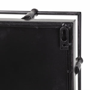 Christa 22L x 22W Black Metal Mirrored Base Square Tray