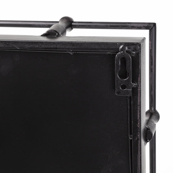 Christa 22L x 22W Black Metal Mirrored Base Square Tray
