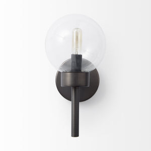 Boltern II 6x12 Black Toned Glass Globe Wall Sconce