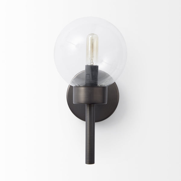 Boltern II 6x12 Black Toned Glass Globe Wall Sconce