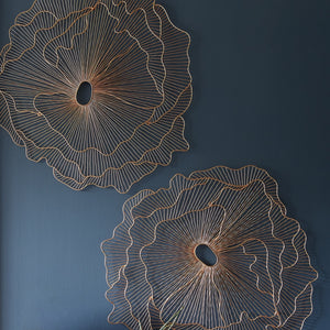 Poppy Flower Wall Art, Copper, Large