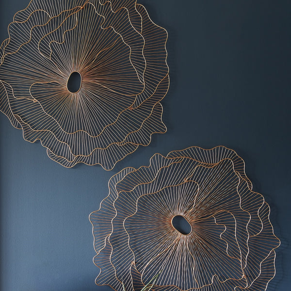Poppy Flower Wall Art, Copper, Large