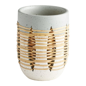 Small Cresent Vase in Grey and Ivory