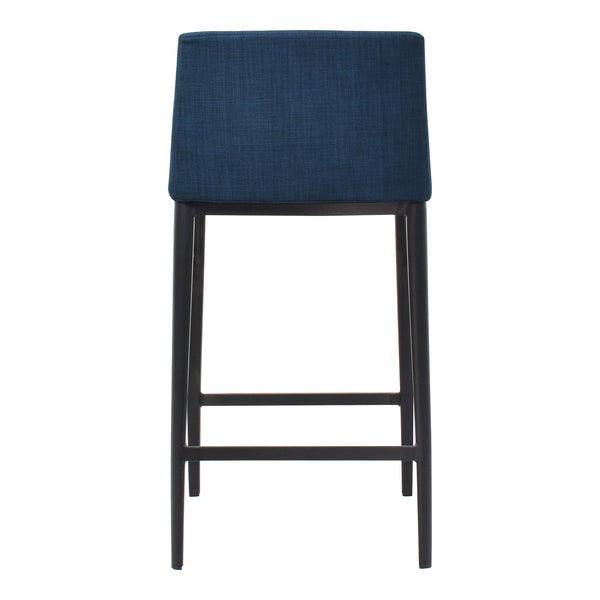 Baron Counter Stool with Low Back in Blue
