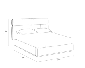 BECKHAM BED - QUEEN - QUILTED ABBINGTON CHARRED BROWN