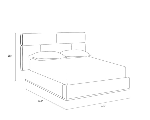 BECKHAM BED - QUEEN - QUILTED ABBINGTON CHARRED BROWN